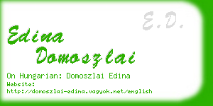 edina domoszlai business card